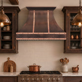 Fobest Custom Copper Range Hood with Natural Copper Straps FCP-375