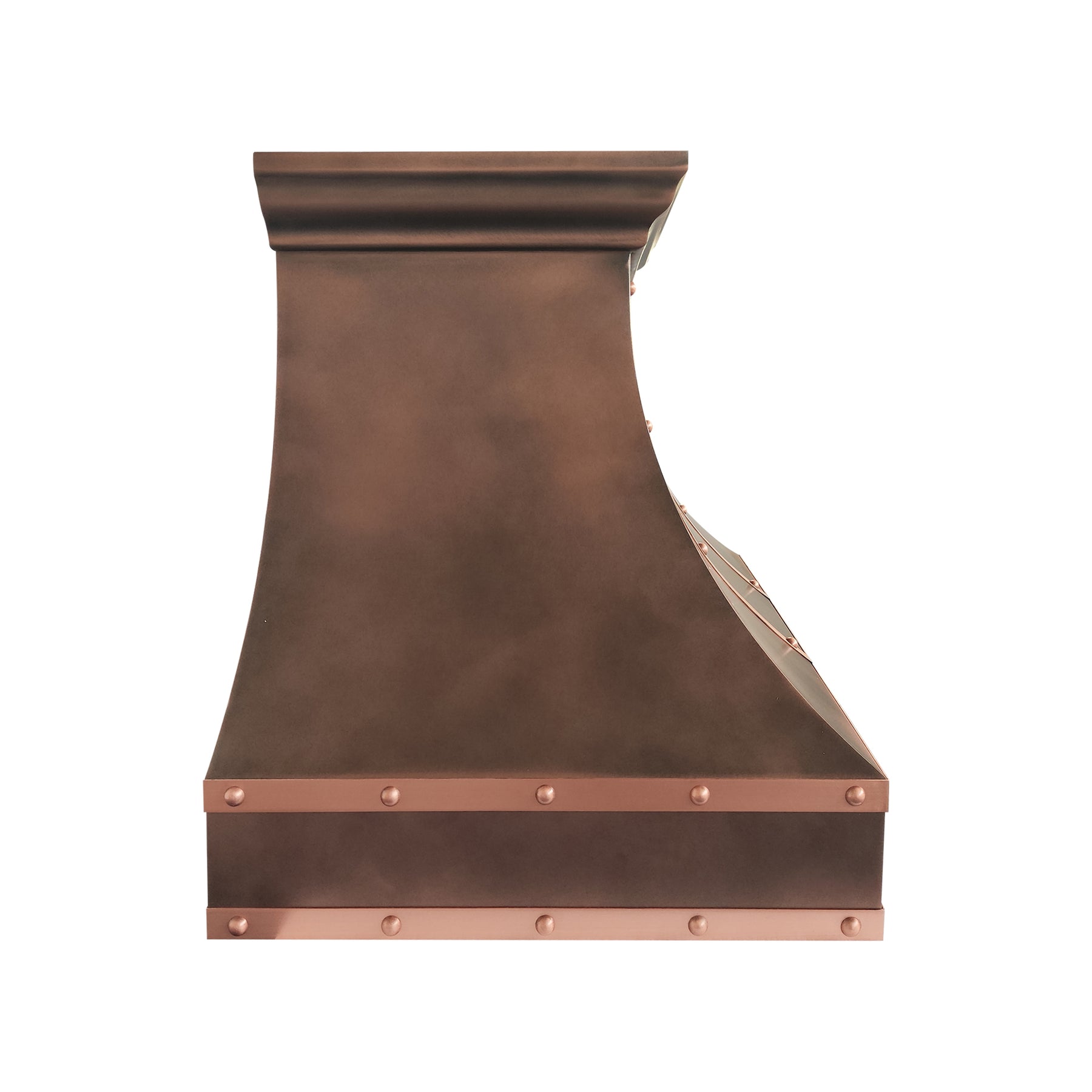 Fobest Custom Copper Range Hood with Natural Copper Straps FCP-375