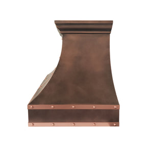 Fobest Custom Copper Range Hood with Natural Copper Straps FCP-375