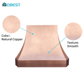 Fobest Custom Copper Range Hood with Smooth Texture FCP-120