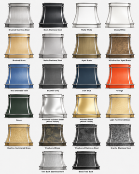 Fobest Custom Curved Aged Brass Range Hood with Brushed Stainless Steel Straps FSS-586