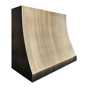 Fobest Custom Curved Box Range Hood in Aged Brass FSS-626