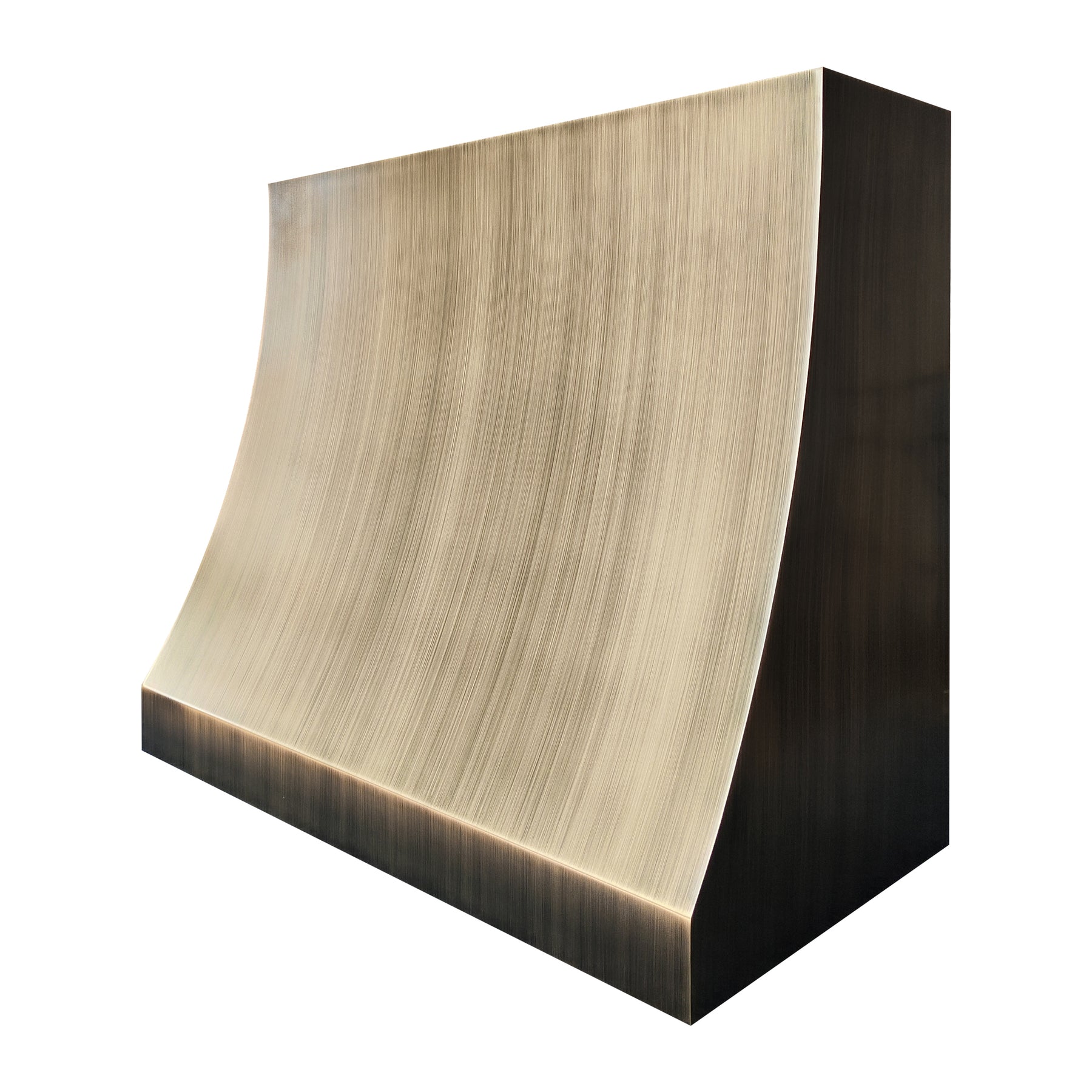 Fobest Custom Curved Box Range Hood in Aged Brass FSS-626
