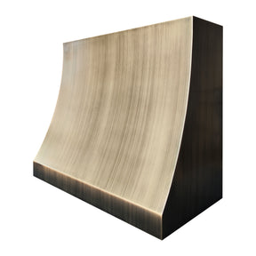 Fobest Custom Curved Box Range Hood in Aged Brass FSS-626