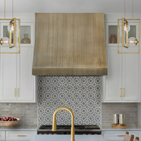 Fobest Custom Curved Box Range Hood in Aged Brass FSS-626