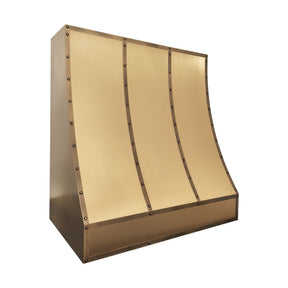 Fobest Custom Curved Box Range Hood in Brushed Brass  FSS-631