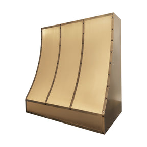 Fobest Custom Curved Box Range Hood in Brushed Brass  FSS-631