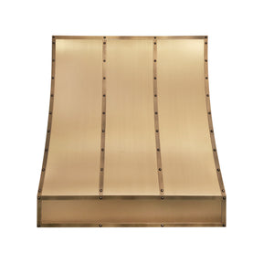 Fobest Custom Curved Box Range Hood in Brushed Brass  FSS-631