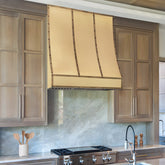 Fobest Custom Curved Box Range Hood in Brushed Brass  FSS-631