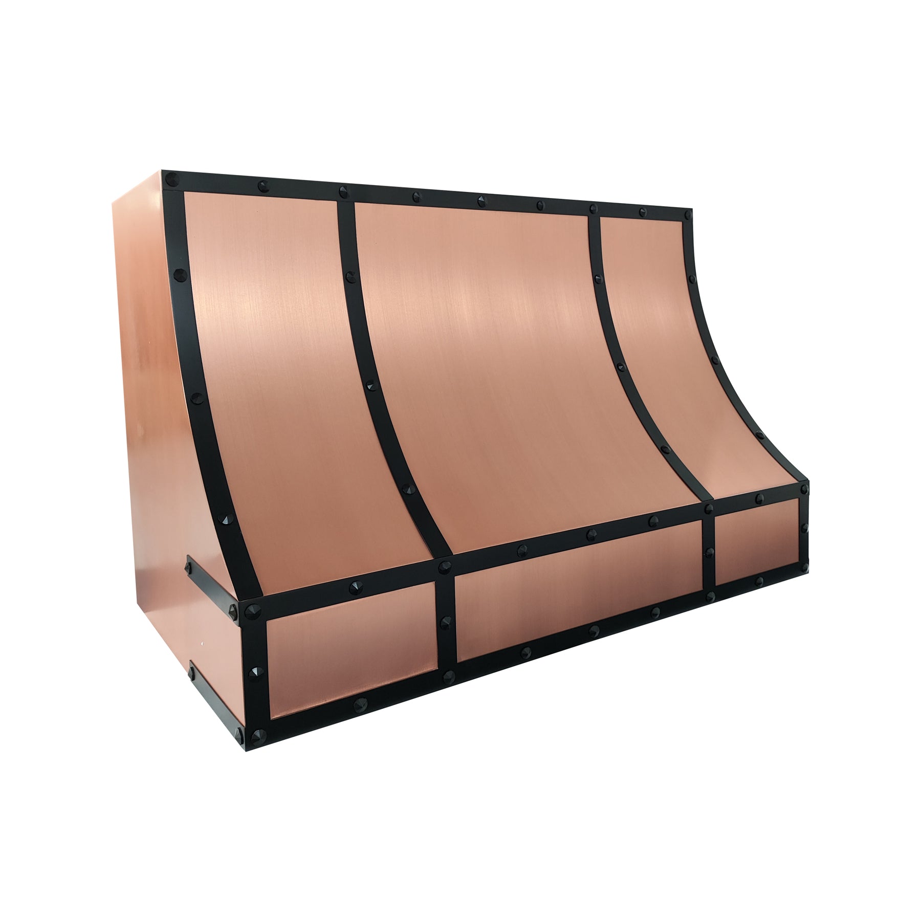 Fobest Custom Copper Range Hood with Oil Rubbed Bronze Straps FCP-367