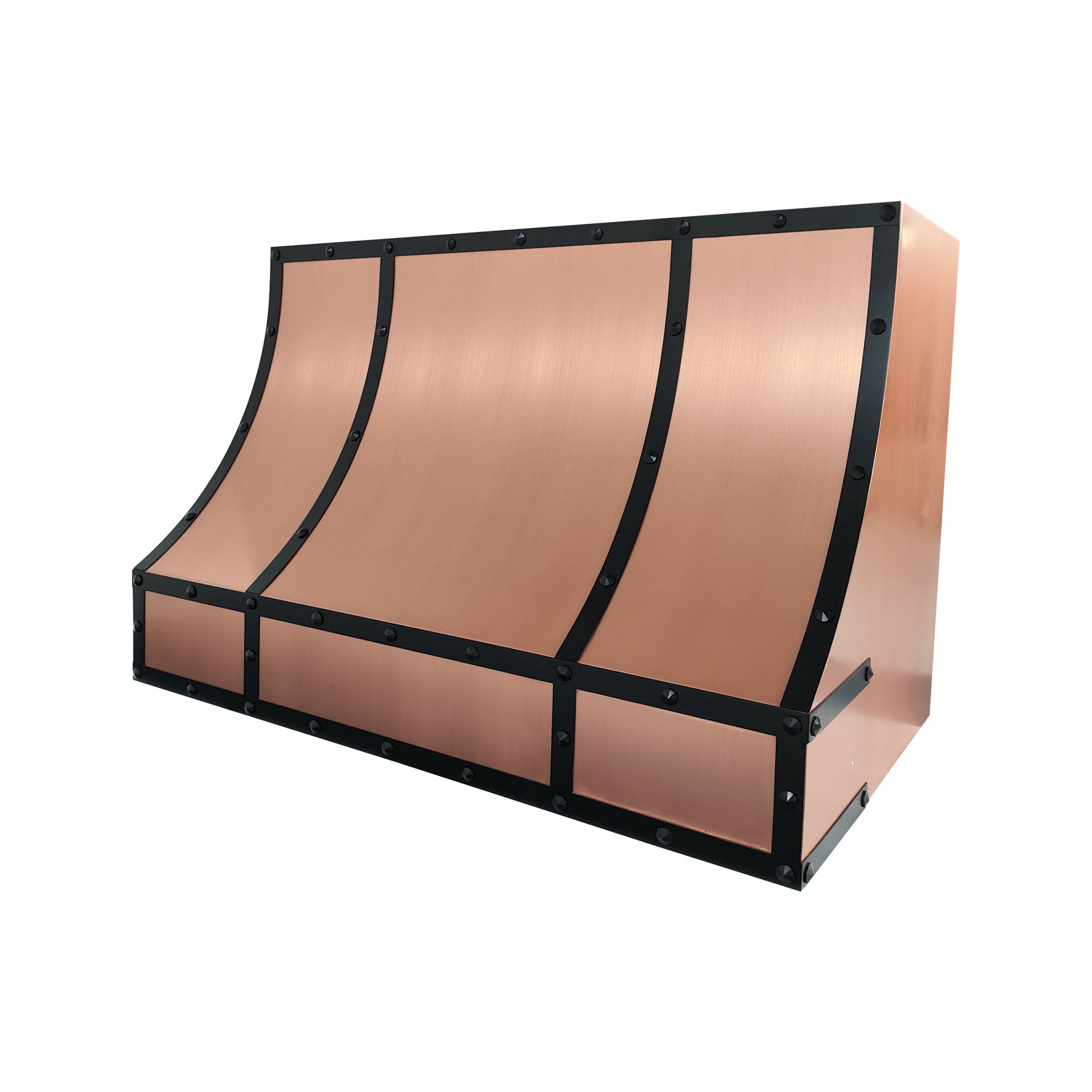 Fobest Custom Copper Range Hood with Oil Rubbed Bronze Straps FCP-367