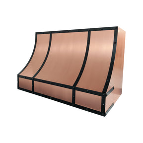 Fobest Custom Copper Range Hood with Oil Rubbed Bronze Straps FCP-367