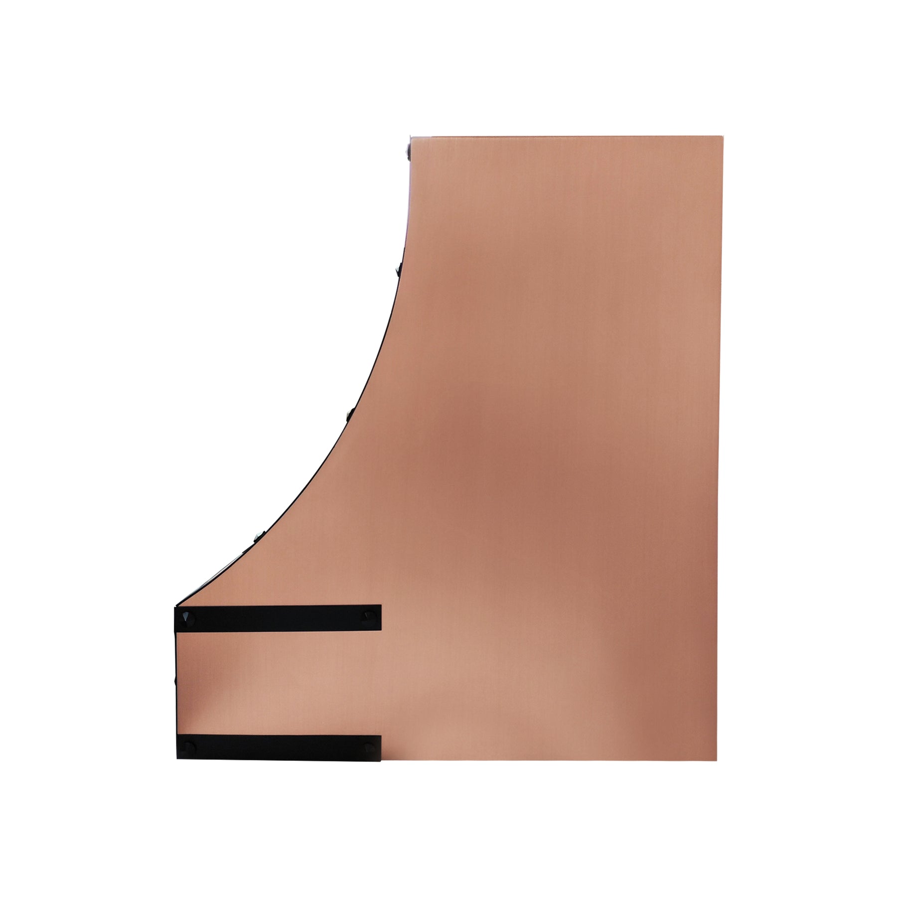 Fobest Custom Copper Range Hood with Oil Rubbed Bronze Straps FCP-367