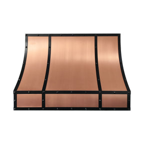 Fobest Custom Copper Range Hood with Oil Rubbed Bronze Straps FCP-367