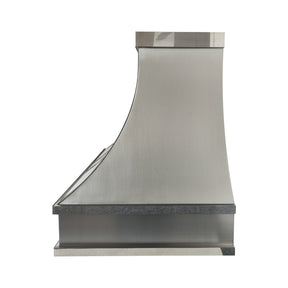Fobest Custom Curved Modern Range Hood with Polished Stainless Steel Straps FSS-649