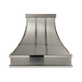 Fobest Custom Curved Modern Range Hood with Polished Stainless Steel Straps FSS-649