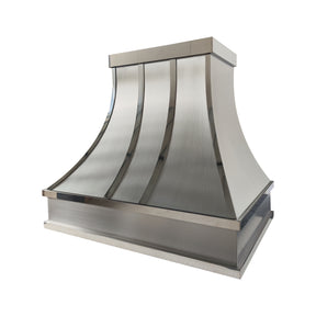 Fobest Custom Curved Modern Range Hood with Polished Stainless Steel Straps FSS-649