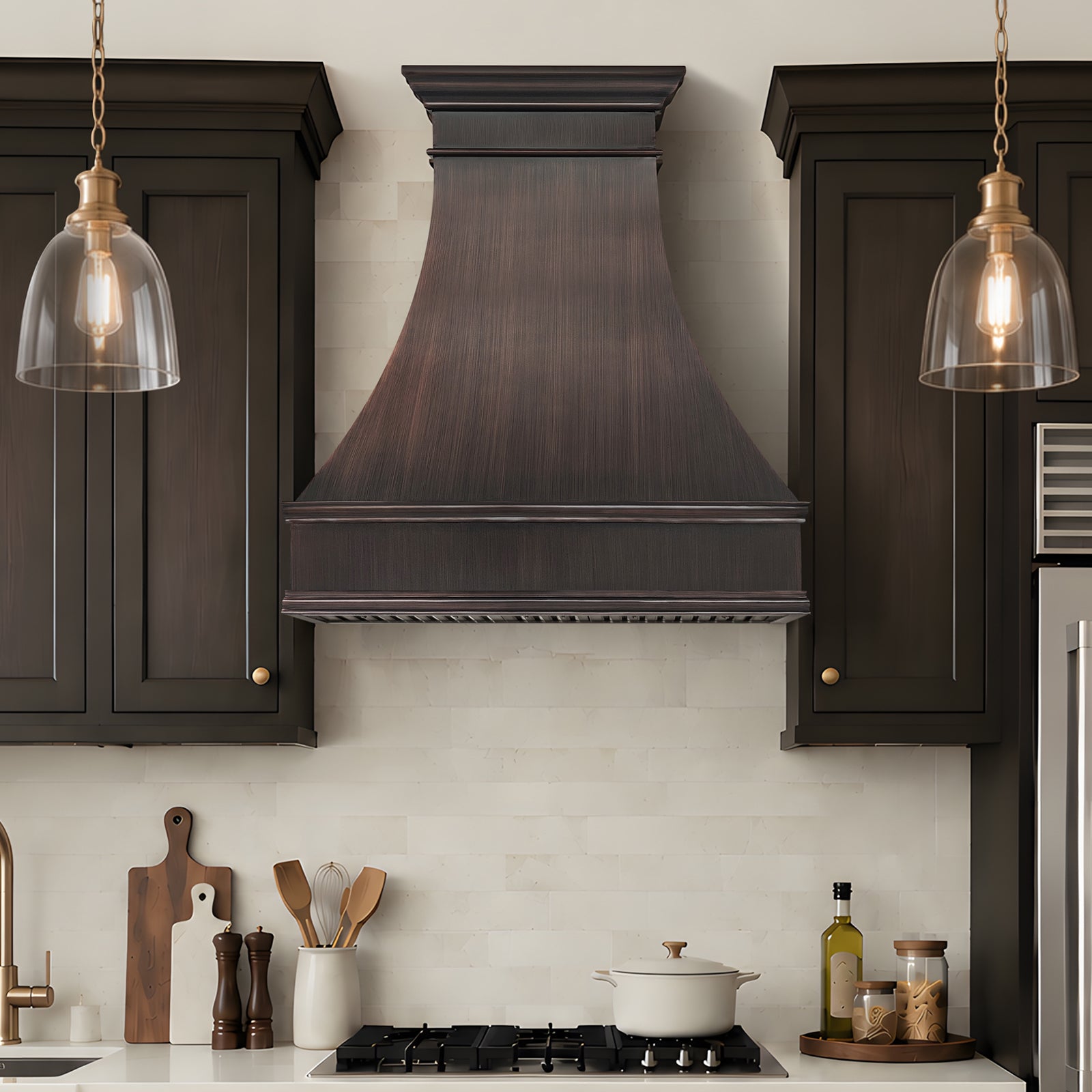 Fobest Custom Dark Antique Copper Metal Range Hood FCP-381