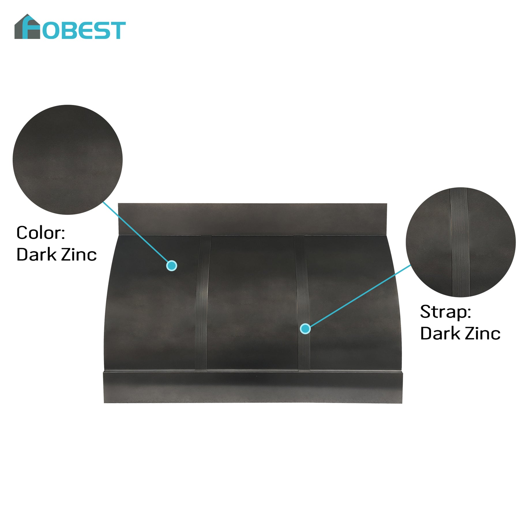 Fobest Custom Dark Zinc Range Hood Quiet Luxury Kitchen Hood FSS-655
