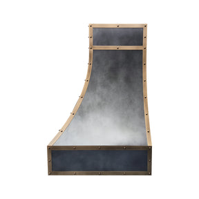Fobest Custom Dark Zinc Range Hood with Brass Trim for Modern Kitchens FSS-570