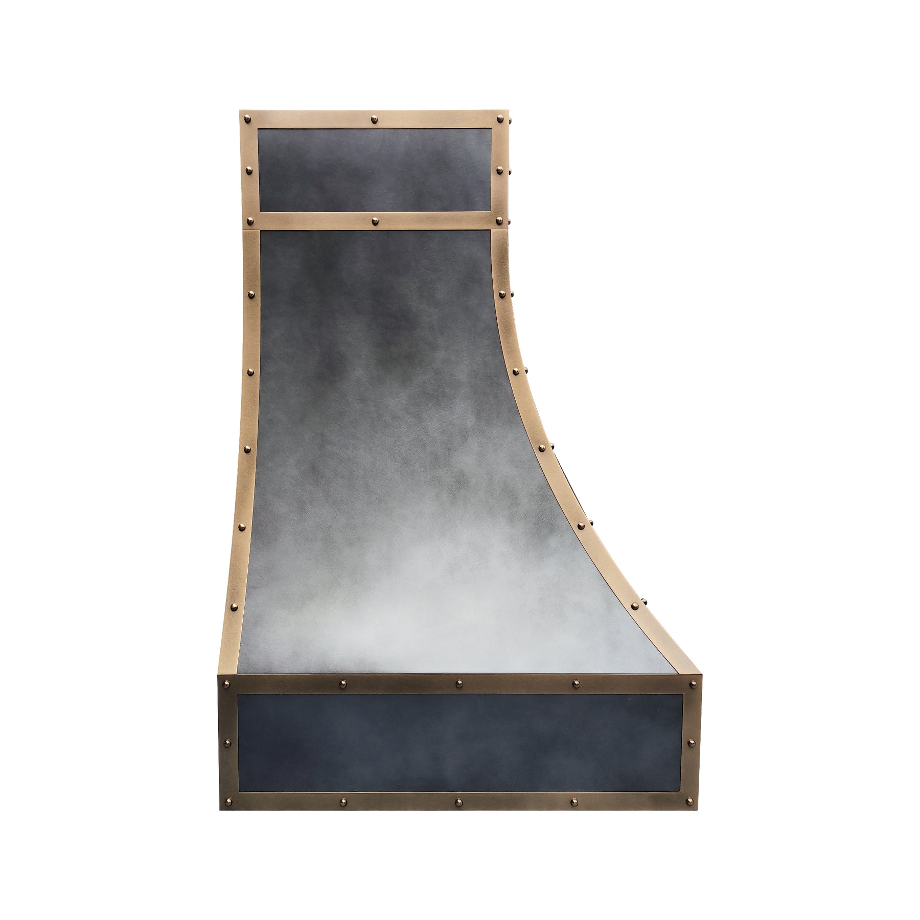 Fobest Custom Dark Zinc Range Hood with Brass Trim for Modern Kitchens FSS-570