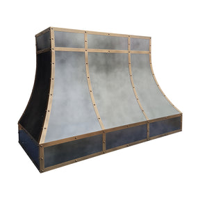 Fobest Custom Dark Zinc Range Hood with Brass Trim for Modern Kitchens FSS-570