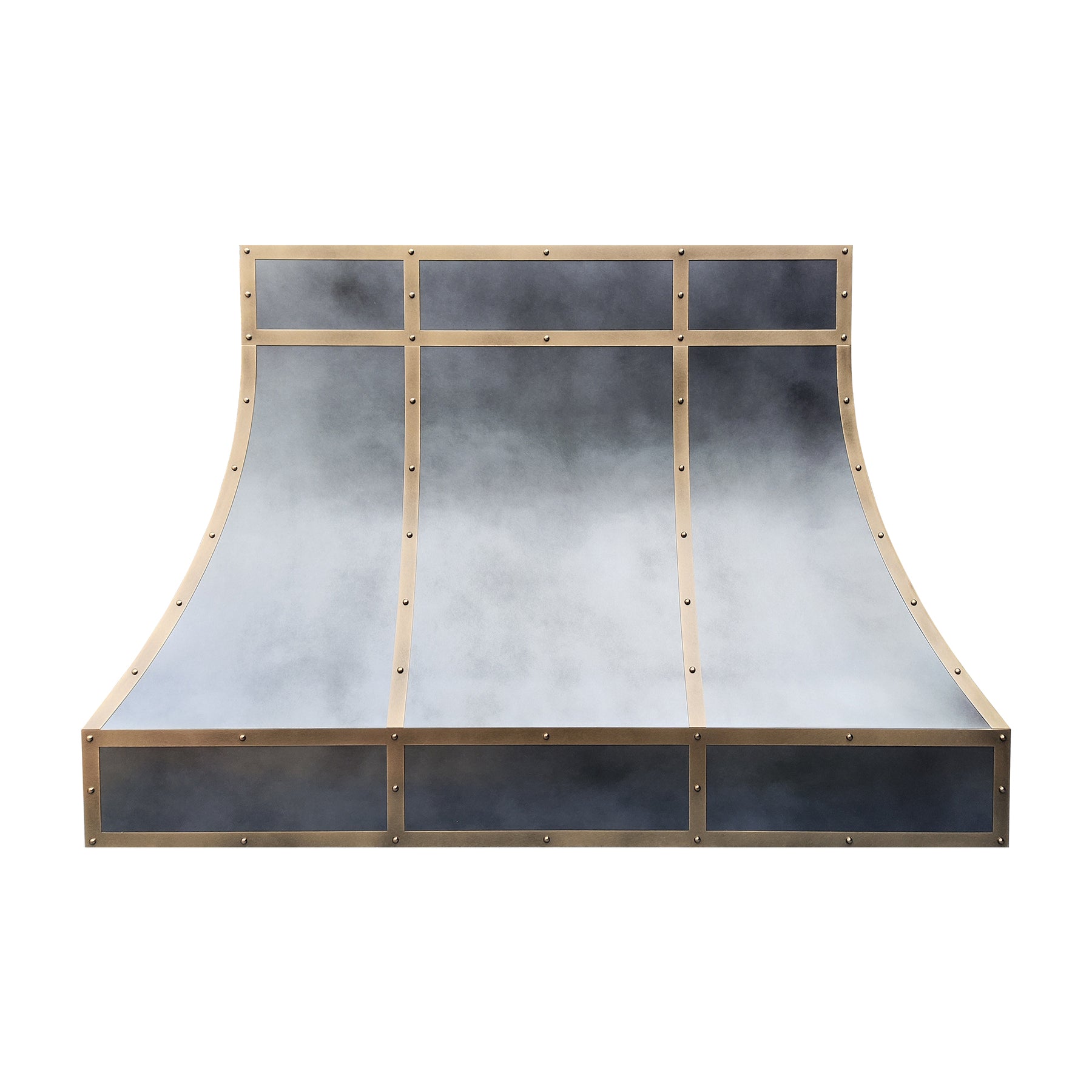 Fobest Custom Dark Zinc Range Hood with Brass Trim for Modern Kitchens FSS-570