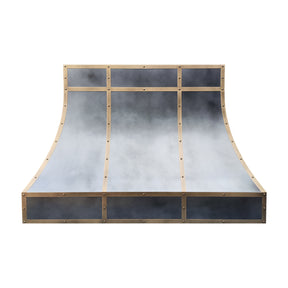 Fobest Custom Dark Zinc Range Hood with Brass Trim for Modern Kitchens FSS-570