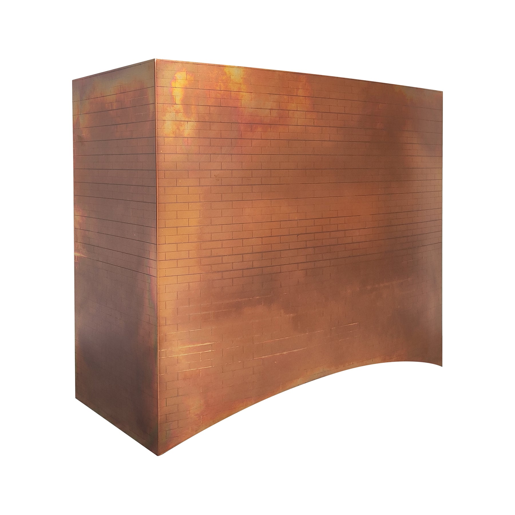 Fobest Custom Fire Copper Kitchen Range Hood with Brick Texture Arched Design FCP-342