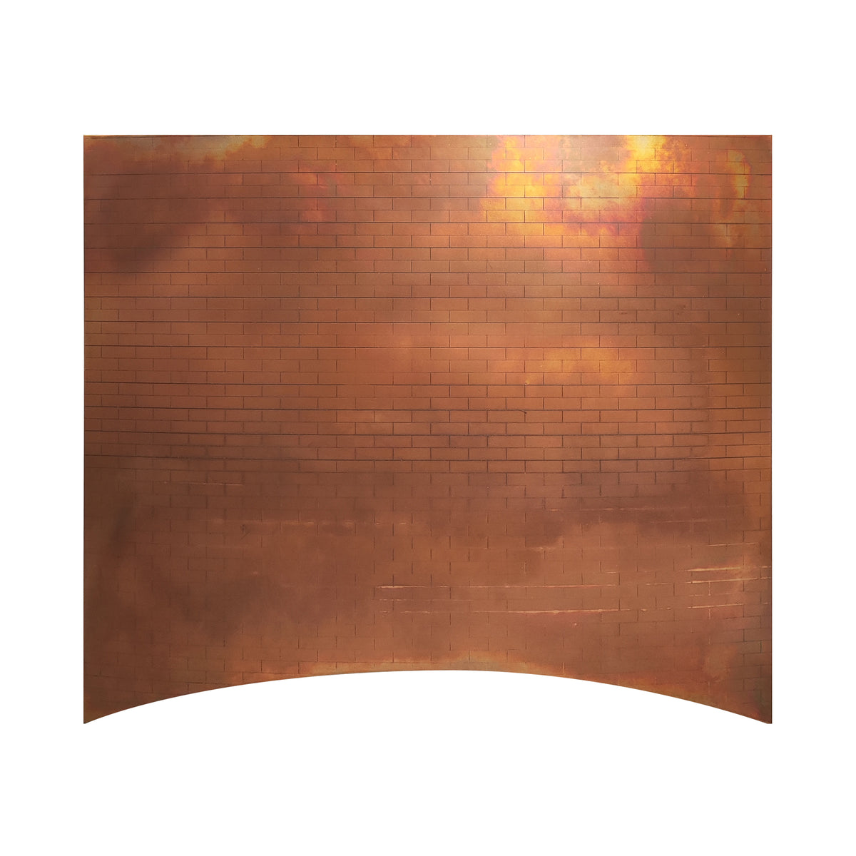 Fobest Custom Fire Copper Kitchen Range Hood with Brick Texture Arched Design FCP-342