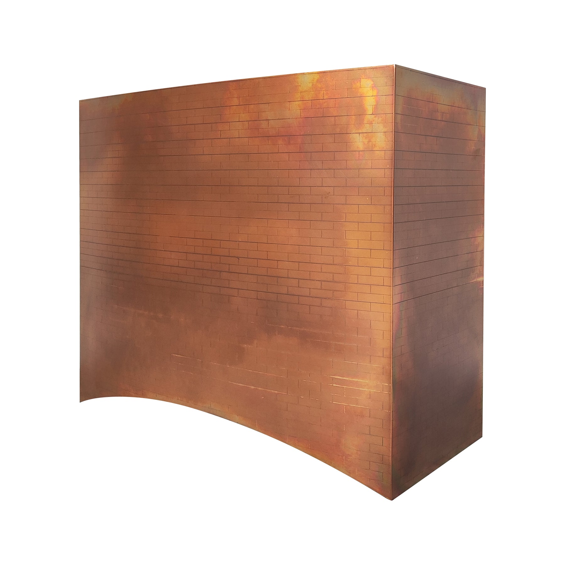 Fobest Custom Fire Copper Kitchen Range Hood with Brick Texture Arched Design FCP-342