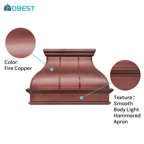 Fobest Custom Fire Copper Range Hood with Bell Shape FCP-393
