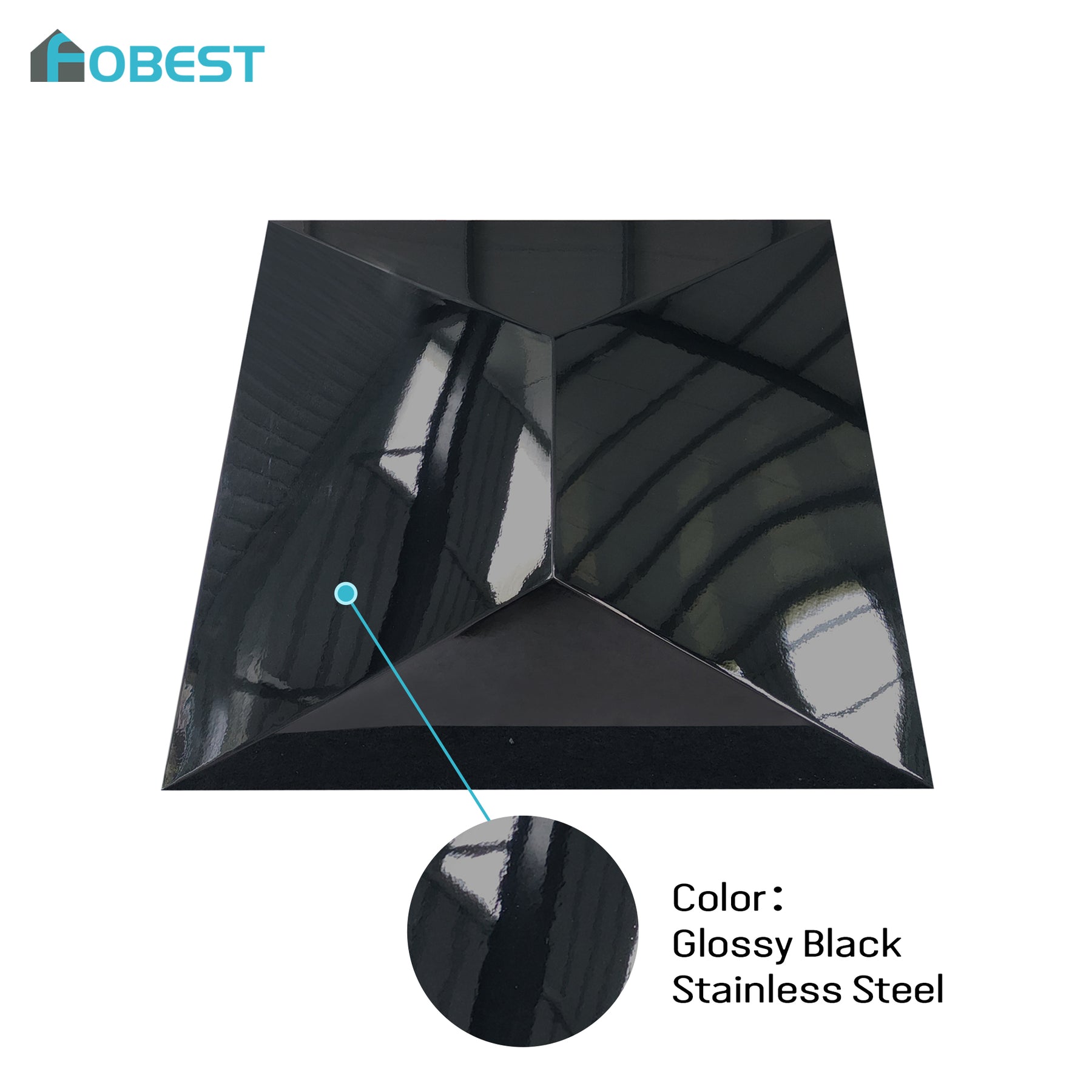 Fobest Custom Geometric Range Hood in Glossy Black FSS-664