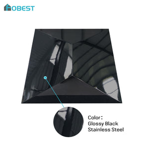 Fobest Custom Geometric Range Hood in Glossy Black FSS-664