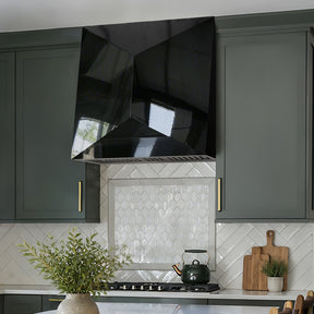 Fobest Custom Geometric Range Hood in Glossy Black FSS-664