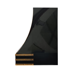 Fobest Custom Glossy Black Stainless Steel Range Hood with Polished Brass Straps FSS-645