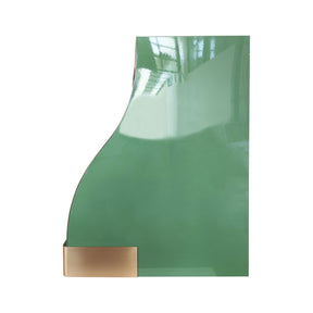 Fobest Custom Glossy Green Range Hood with Brushed Brass Straps FSS-662