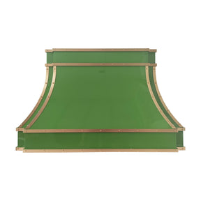 Fobest Custom Glossy Green Stainless Steel Range Hood with Brass Trim FSS-697