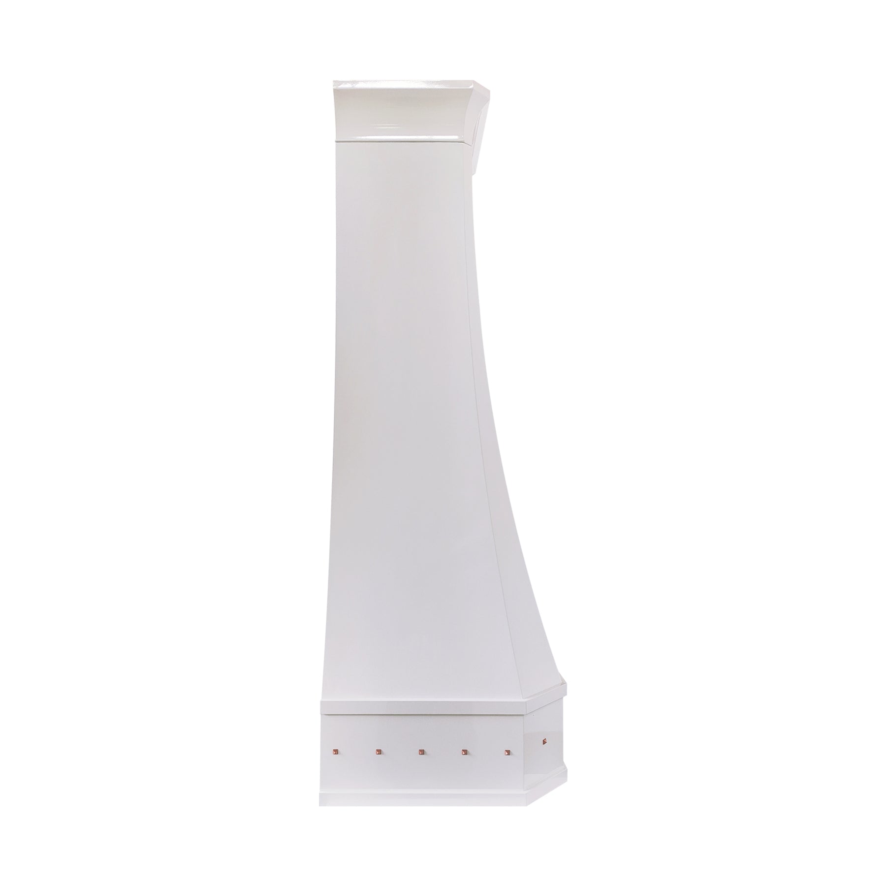 Fobest Custom Glossy White Stainless Steel Range Hood with Natural Copper Accents FSS-734