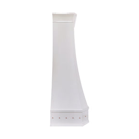 Fobest Custom Glossy White Stainless Steel Range Hood with Natural Copper Accents FSS-734