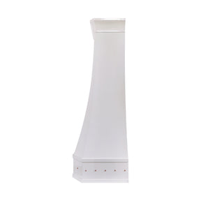Fobest Custom Glossy White Stainless Steel Range Hood with Natural Copper Accents FSS-734