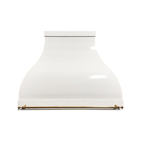 Fobest Custom Glossy White Stainless Steel Range Hood with Polished Brass Accents FSS-569