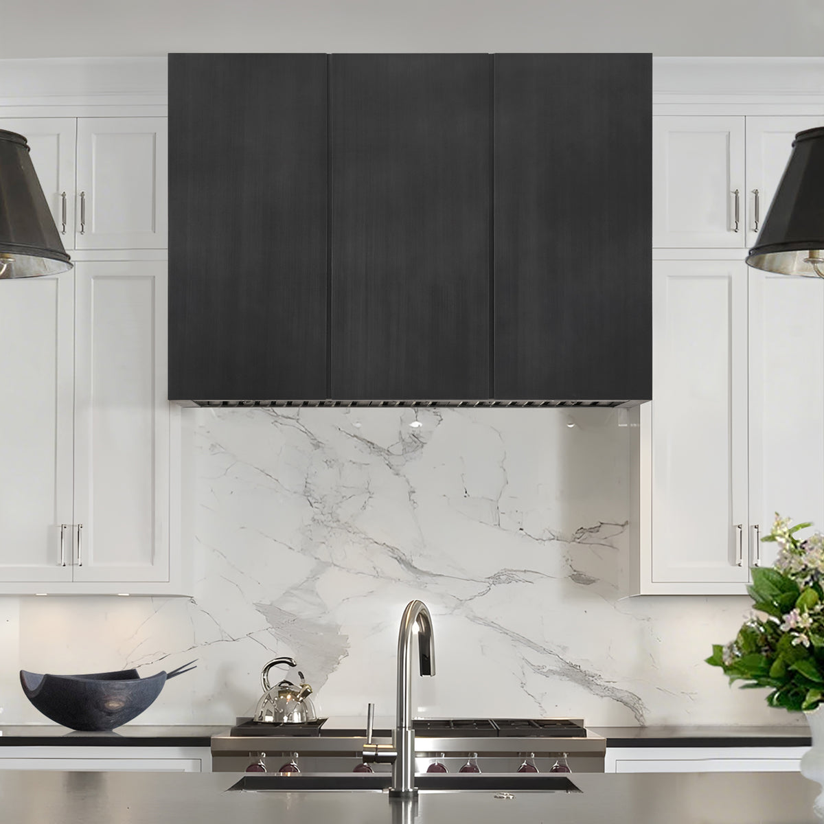 Fobest Custom Grey Box Stainless Steel Range Hood with Modern Accent FSS-567