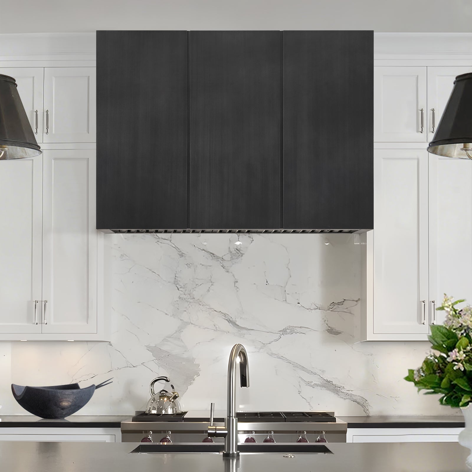 Fobest Custom Grey Box Stainless Steel Range Hood with Modern Accent FSS-567