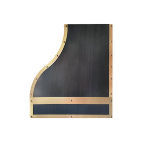 Fobest Custom Grey Stainless Steel Range Hood with Brushed Brass Decor FSS-637
