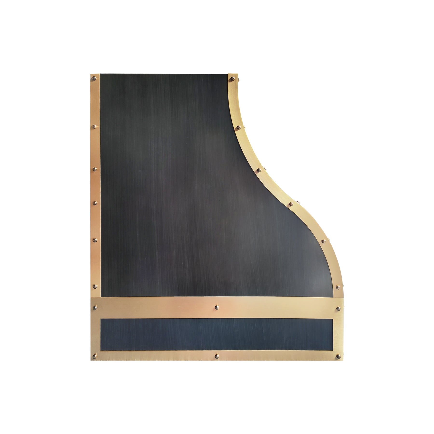 Fobest Custom Grey Stainless Steel Range Hood with Brushed Brass Decor FSS-637