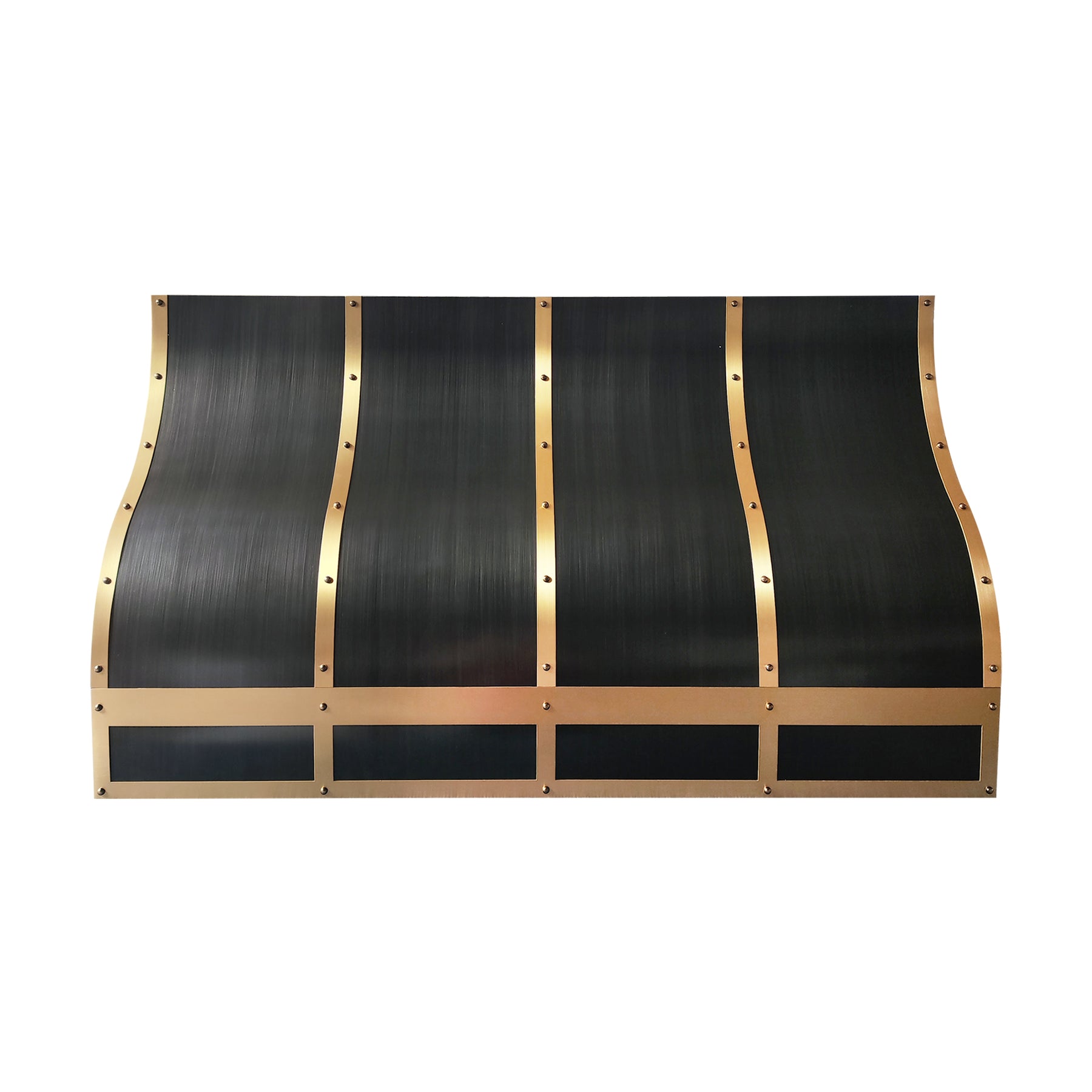 Fobest Custom Grey Stainless Steel Range Hood with Brushed Brass Decor FSS-637