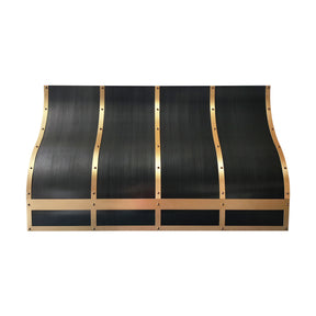 Fobest Custom Grey Stainless Steel Range Hood with Brushed Brass Decor FSS-637