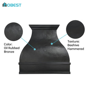 Fobest Custom Hammered Oil Rubbed Bronze Range Hood in Bell Shape FCP-369