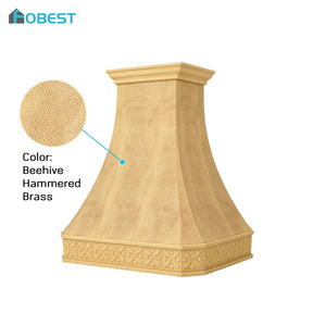 Fobest Custom Handcrafted Brass Metal Range Hood with Beehive Hammered Texture FSS-679